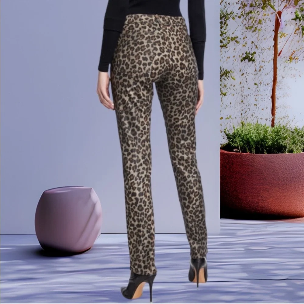 Veronica Beard Brooke Skinny Mid Rise Jeans in Coated Leopard SZ 25 EUC - Picture 2 of 5
